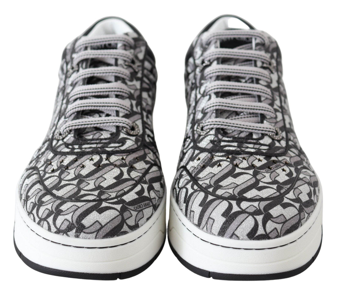 Jimmy Choo Glitzernde Slip-On Sneakers - Silber und Schwarz - Léoré
