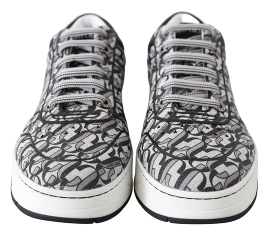 Jimmy Choo Glitzernde Slip-On Sneakers - Silber und Schwarz - Léoré