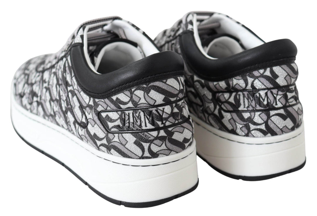 Jimmy Choo Glitzernde Slip-On Sneakers - Silber und Schwarz - Léoré