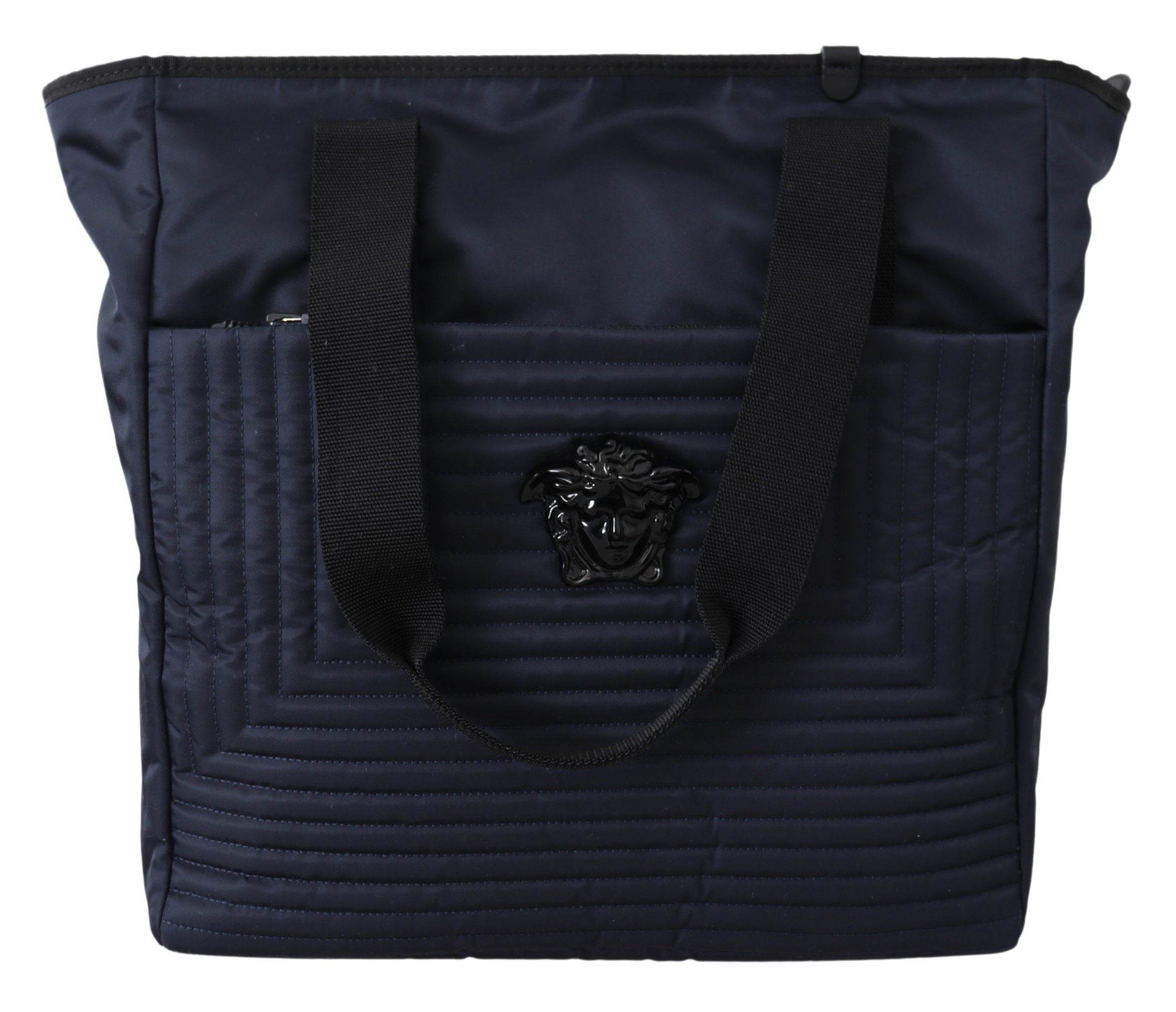 Versace Elegante blaue Nylon Tragetasche - Léoré