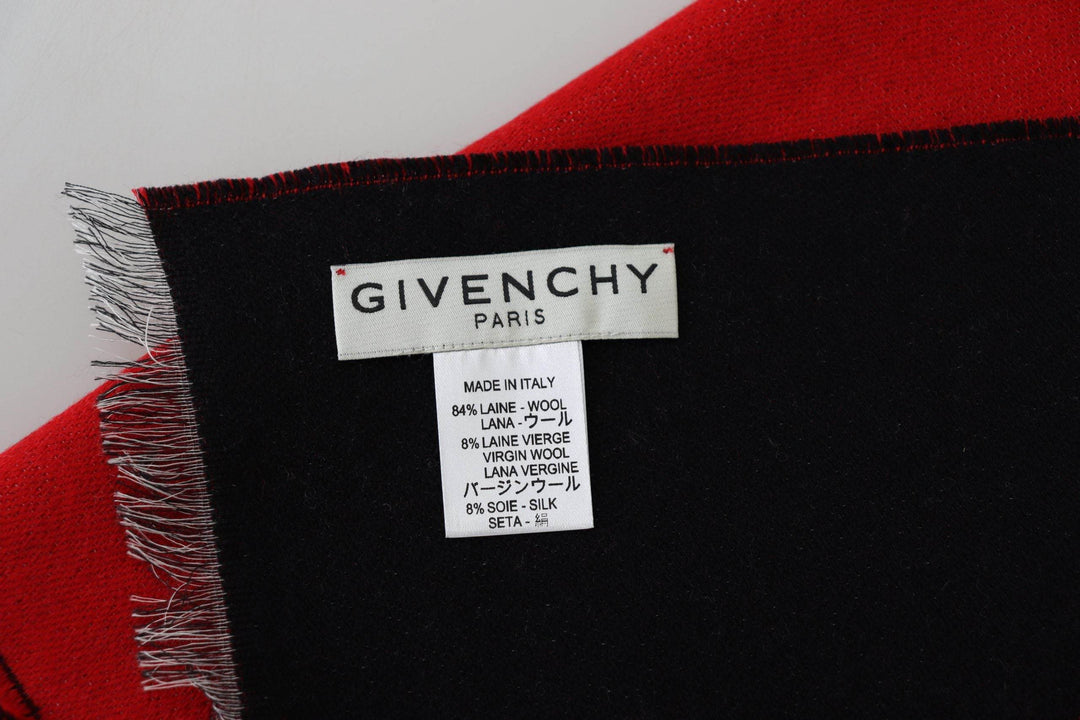Givenchy Eleganter roter Unisex-Schal aus Wollmischung - Léoré