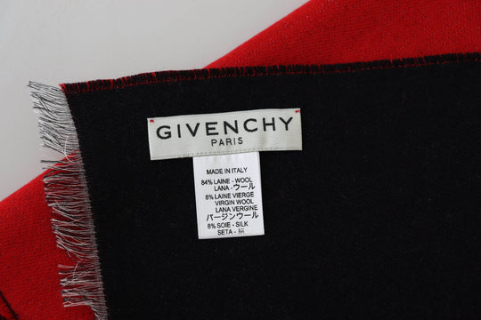 Givenchy Eleganter roter Unisex-Schal aus Wollmischung - Léoré