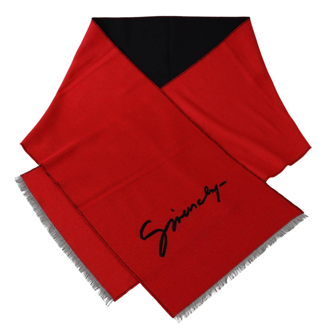 Givenchy Eleganter roter Unisex-Schal aus Wollmischung - Léoré