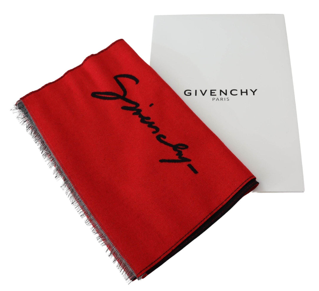 Givenchy Eleganter roter Unisex-Schal aus Wollmischung - Léoré