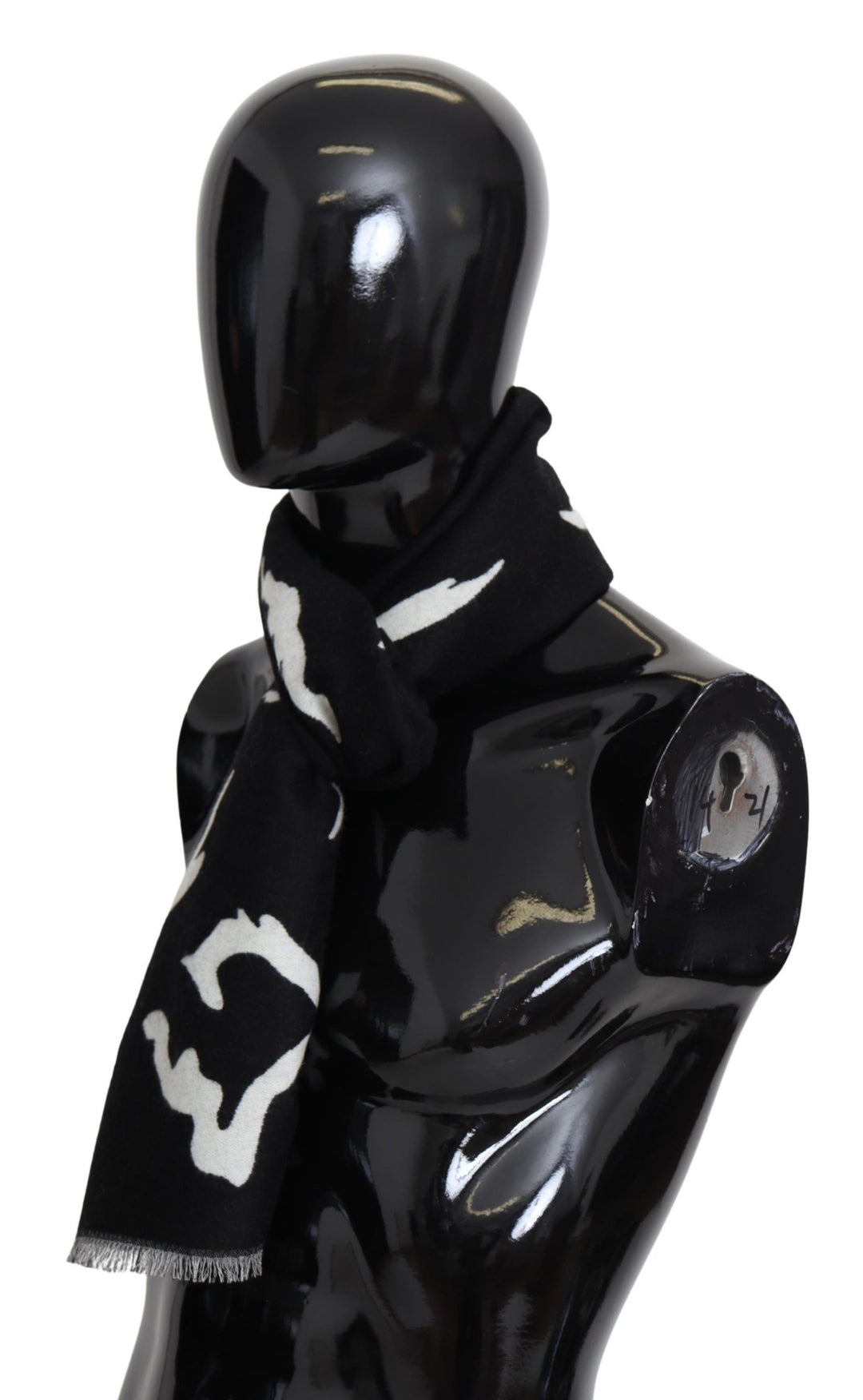 Givenchy Schwarz Weiß Wolle Unisex Winter Warm Schal Wrap Schal