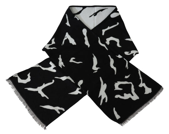 Givenchy Schwarz Weiß Wolle Unisex Winter Warm Schal Wrap Schal