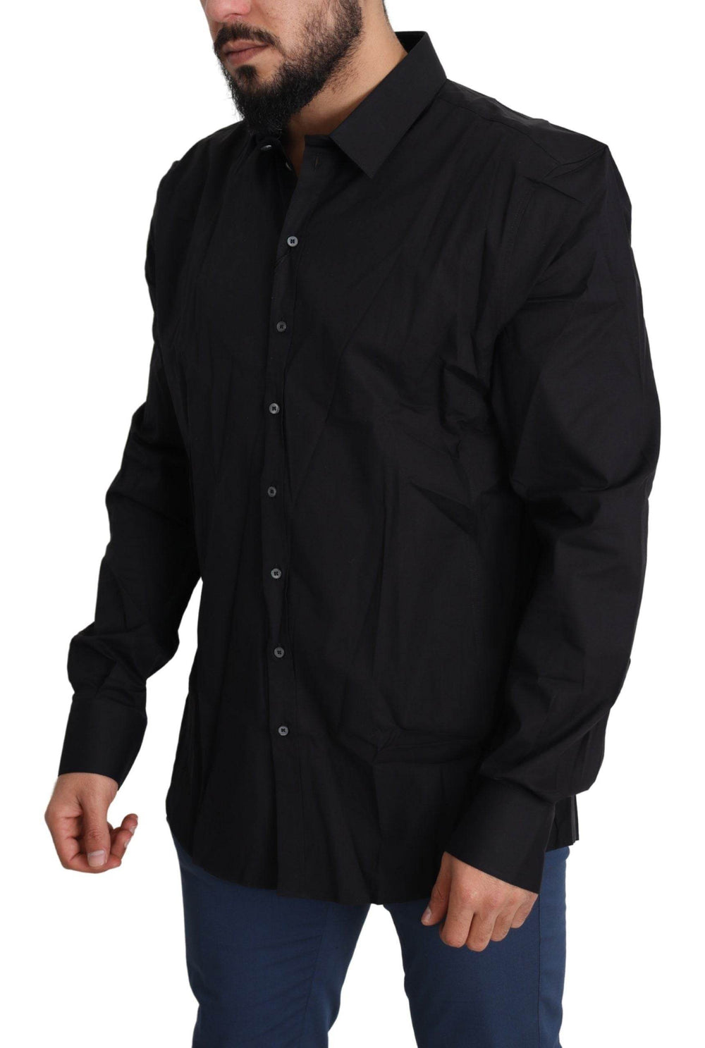 Dolce & Gabbana Elegantes schwarzes Slim Fit Hemd - Léoré