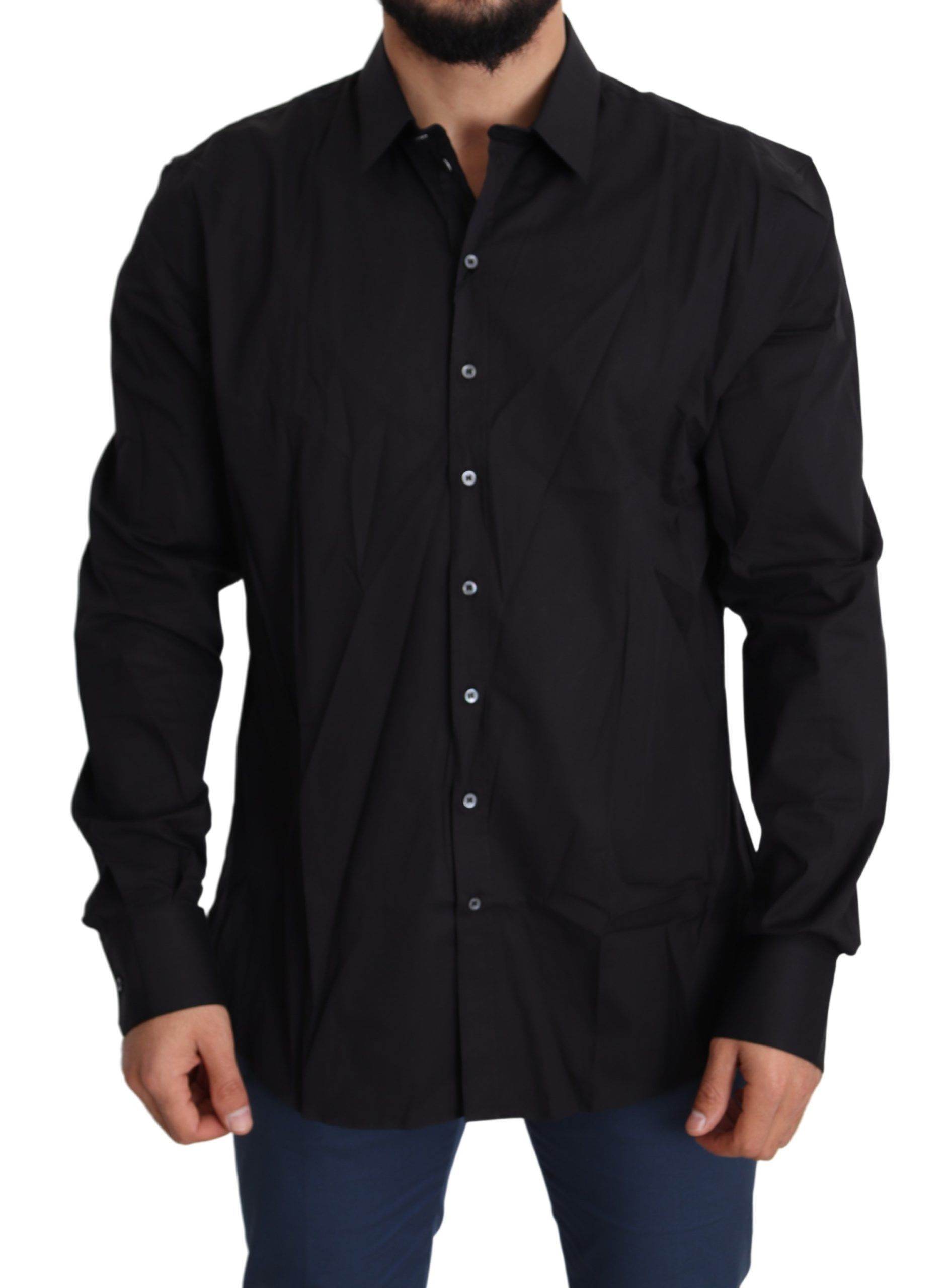 Dolce & Gabbana Elegantes schwarzes Slim Fit Hemd - Léoré