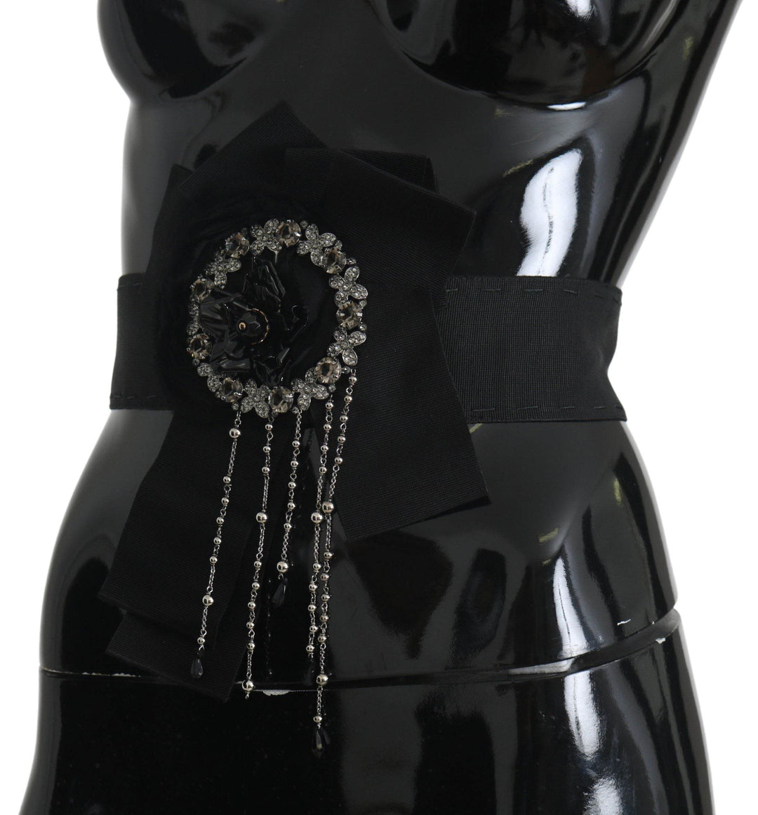 Dolce & Gabbana Eleganter schwarzer Kristall-Taillengürtel - Léoré