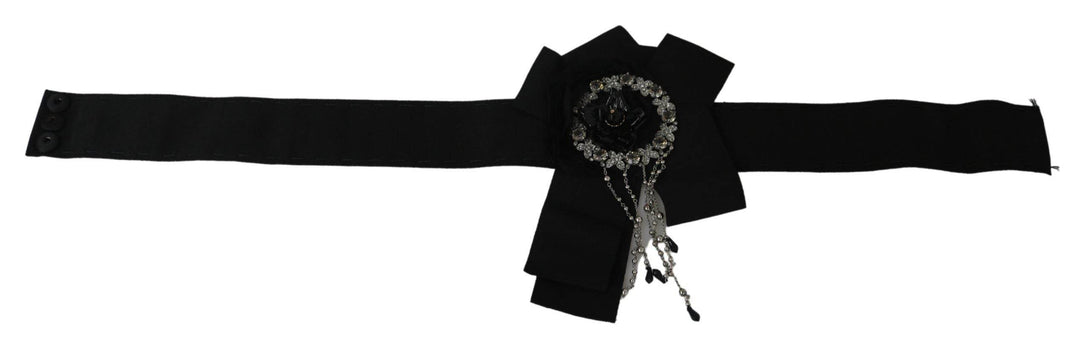 Dolce & Gabbana Eleganter schwarzer Kristall-Taillengürtel - Léoré