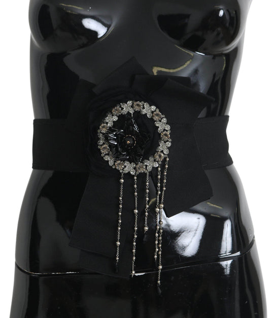 Dolce & Gabbana Eleganter schwarzer Kristall-Taillengürtel - Léoré