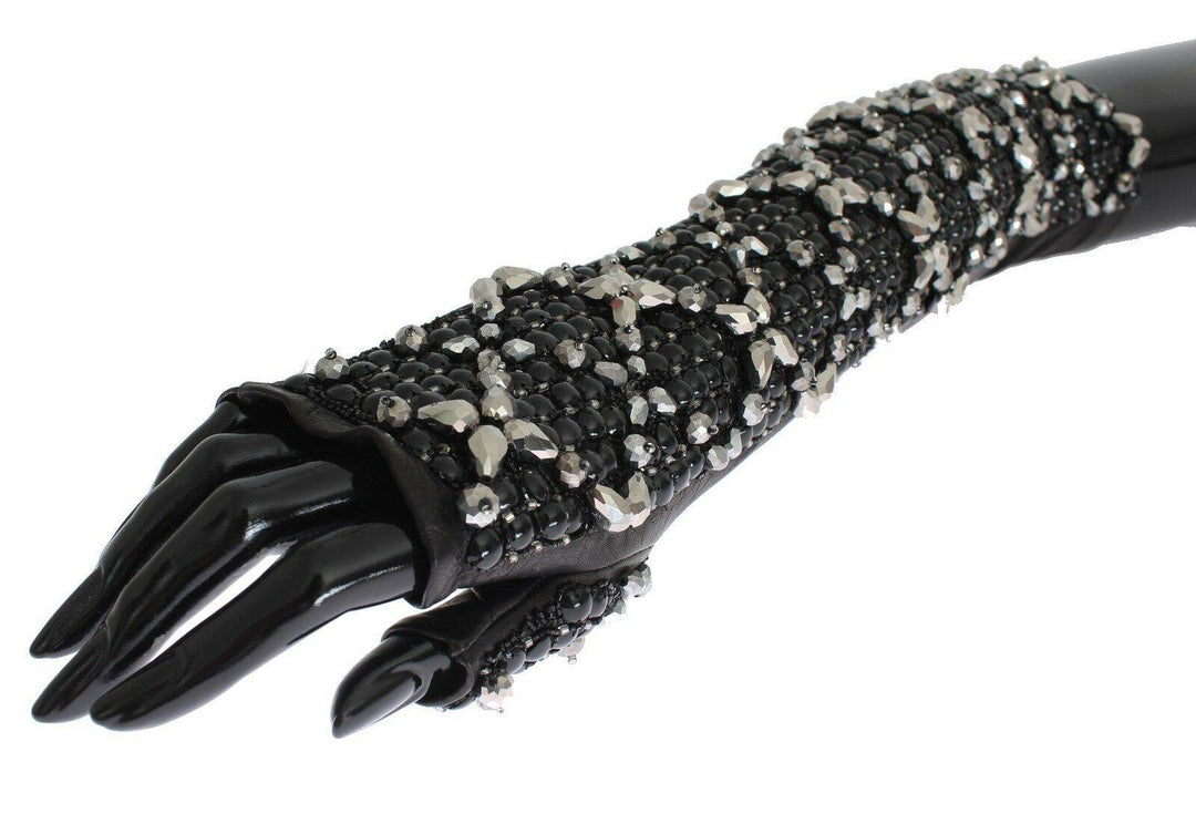 Dolce & Gabbana Elegante Lederhandschuhe mit Kristallperlen - Léoré