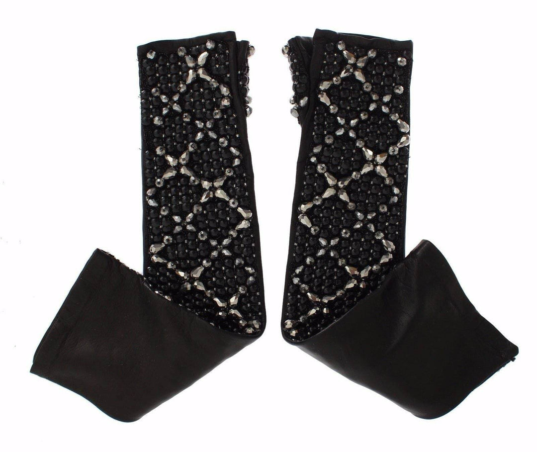Dolce & Gabbana Elegante Lederhandschuhe mit Kristallperlen - Léoré