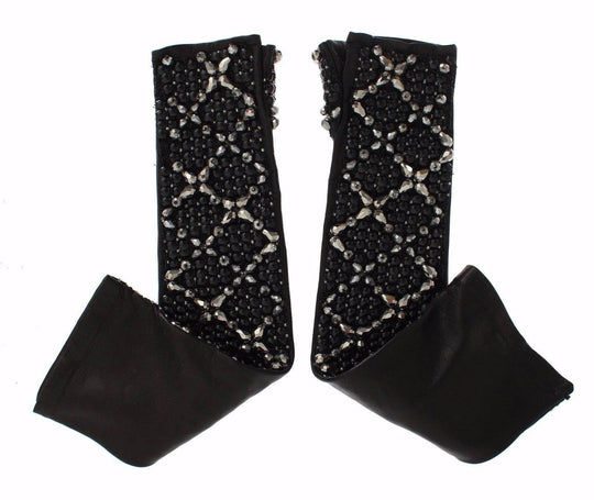 Dolce & Gabbana Elegante Lederhandschuhe mit Kristallperlen - Léoré
