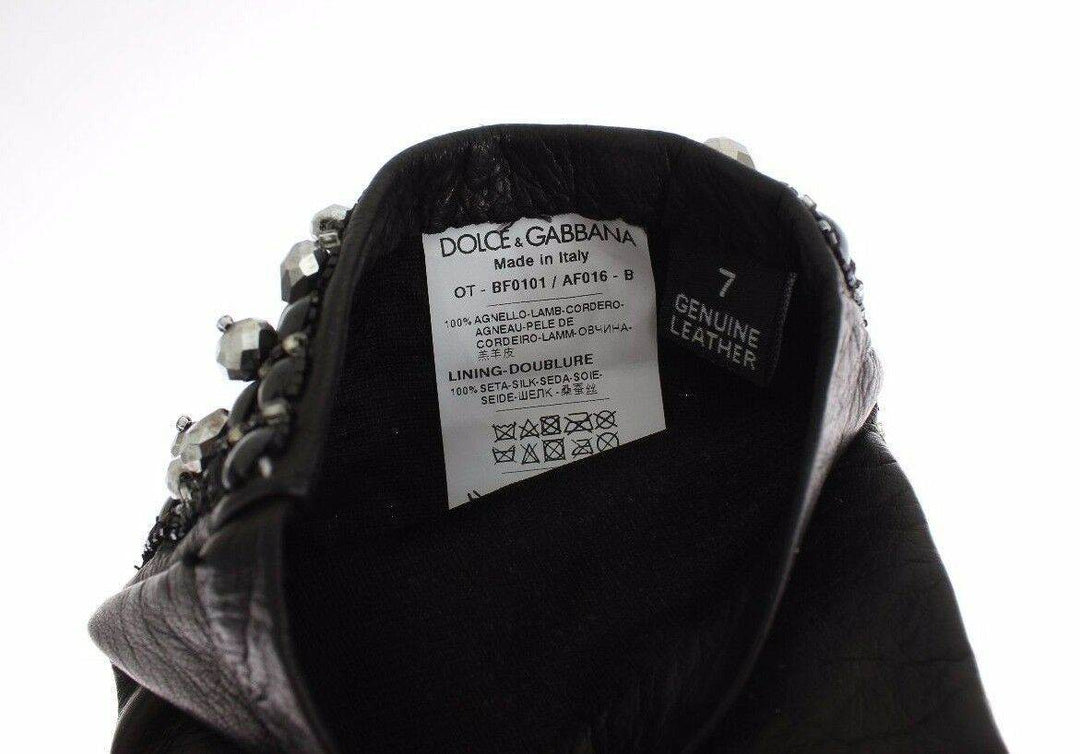 Dolce & Gabbana Elegante Lederhandschuhe mit Kristallperlen - Léoré