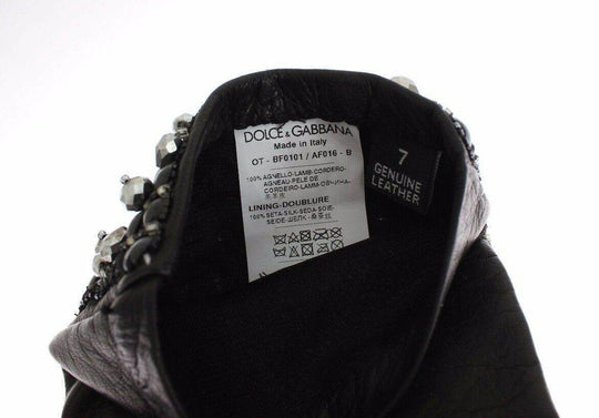 Dolce & Gabbana Elegante Lederhandschuhe mit Kristallperlen - Léoré