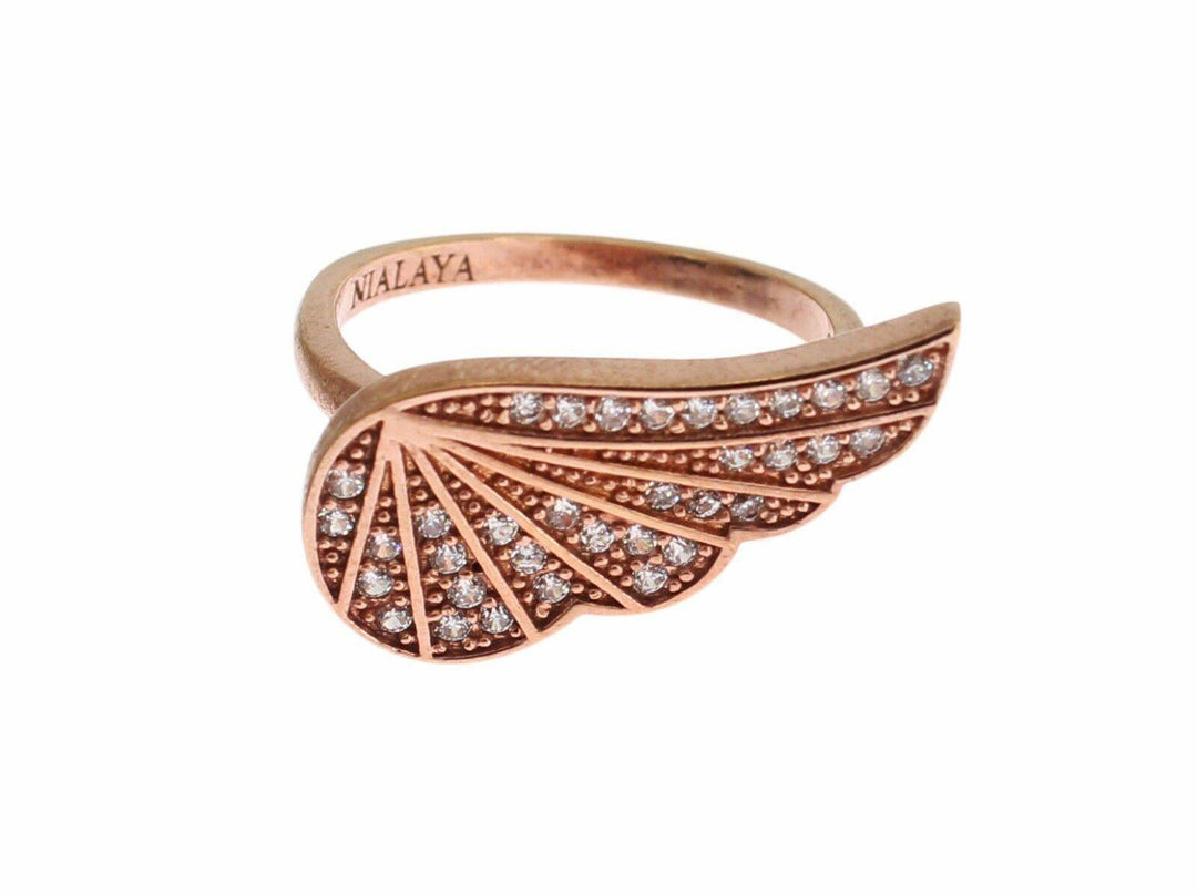 Nialaya Eleganter Rosa Gold CZ Kristall Ring - Léoré