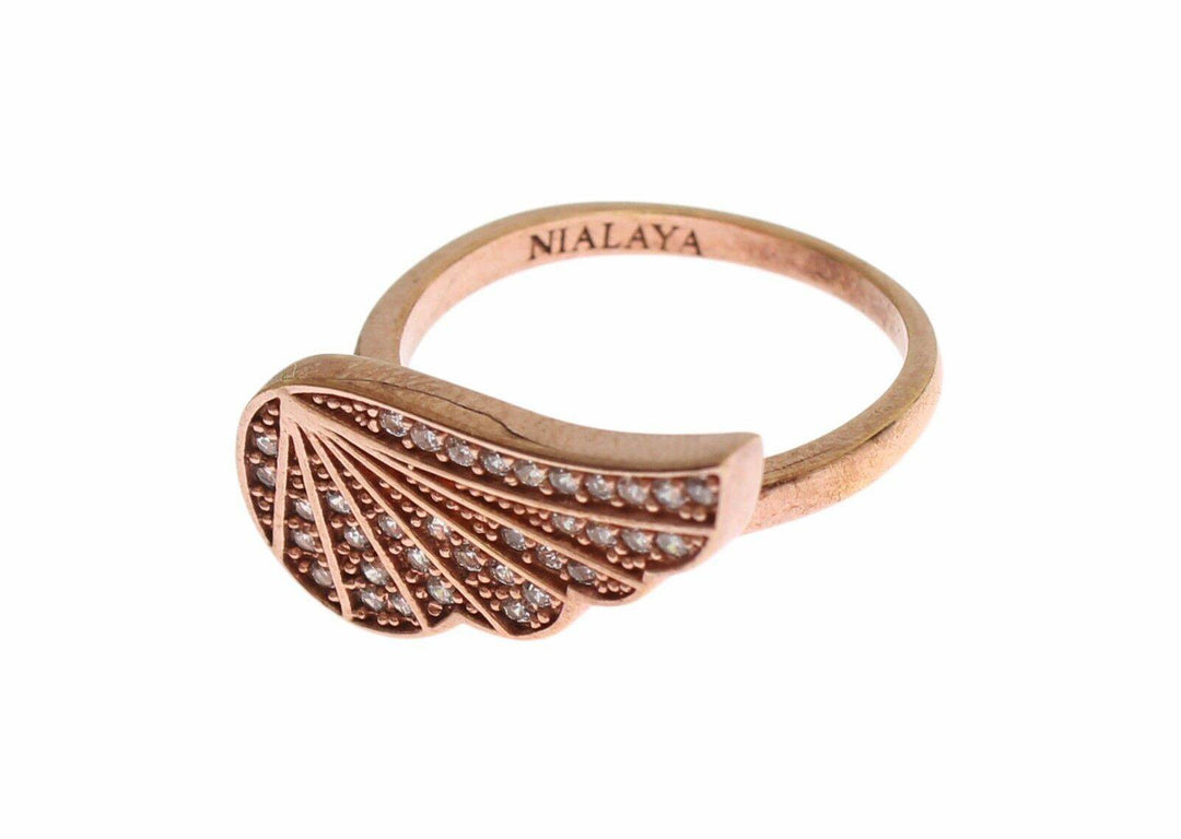 Nialaya Eleganter Rosa Gold CZ Kristall Ring - Léoré