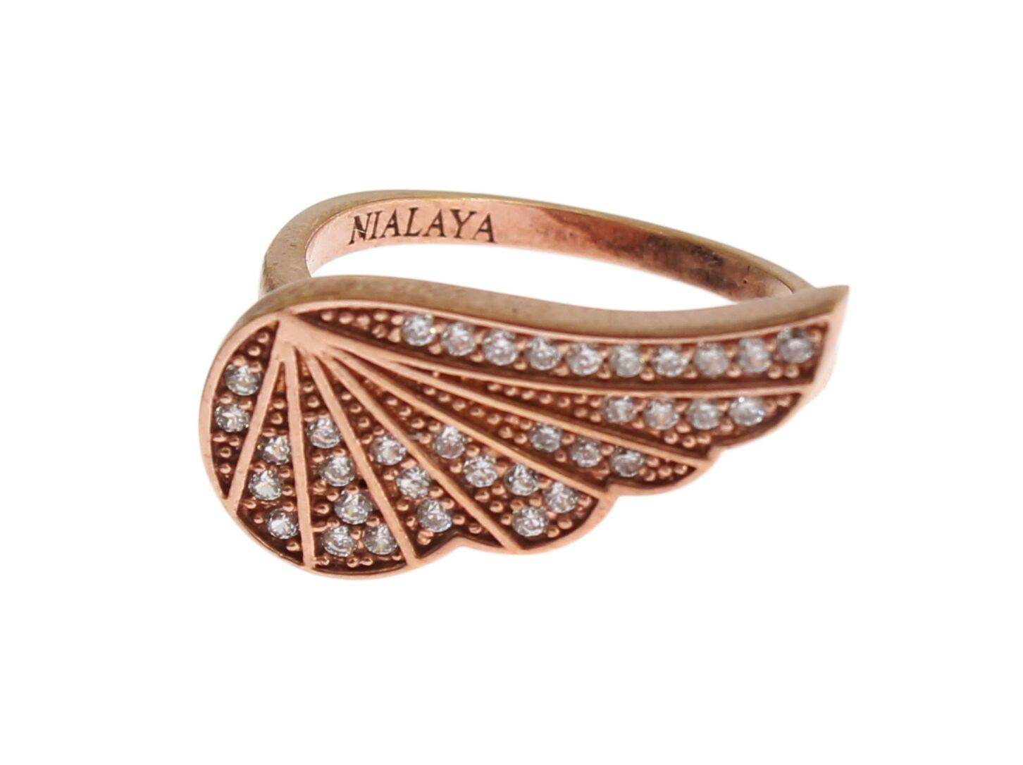 Nialaya Eleganter Rosa Gold CZ Kristall Ring - Léoré