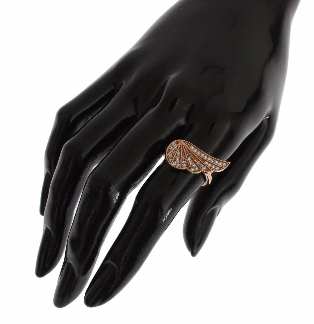 Nialaya Eleganter Rosa Gold CZ Kristall Ring - Léoré