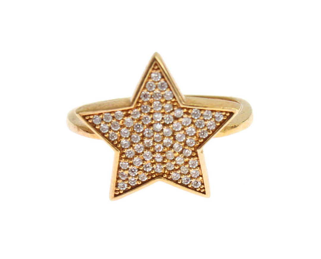 Nialaya Eleganter Ring aus vergoldetem Sterlingsilber mit CZ-Kristallen - Léoré