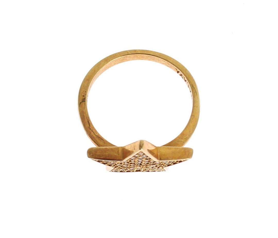 Nialaya Eleganter Ring aus vergoldetem Sterlingsilber mit CZ-Kristallen - Léoré