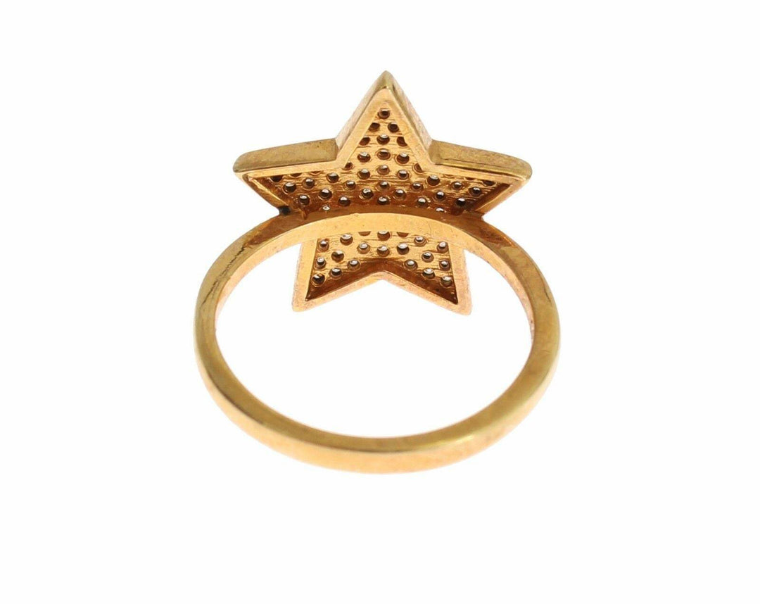Nialaya Eleganter Ring aus vergoldetem Sterlingsilber mit CZ-Kristallen - Léoré