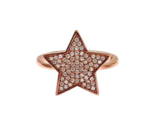 Nialaya Schillernde Rosa Gold plattiert Sterling Silber CZ Ring - Léoré