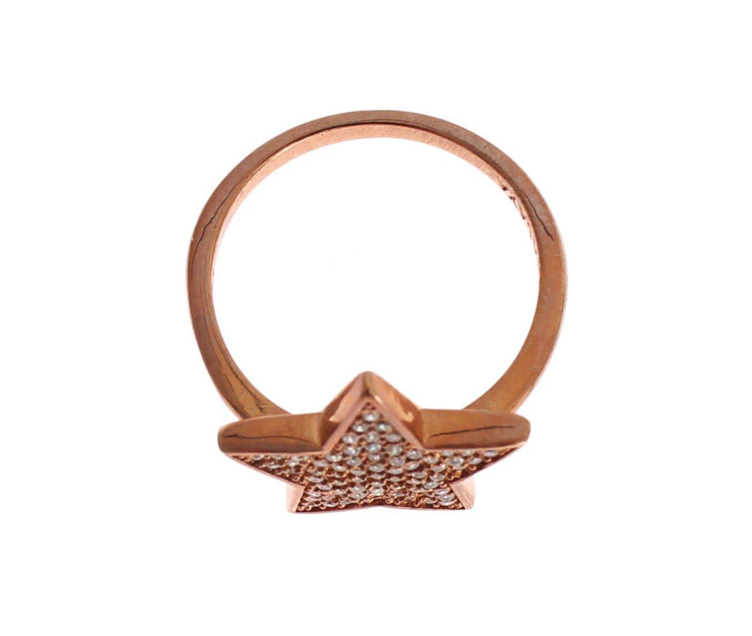 Nialaya Schillernde Rosa Gold plattiert Sterling Silber CZ Ring - Léoré