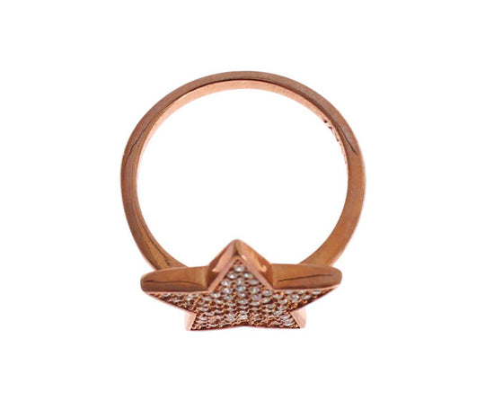 Nialaya Schillernde Rosa Gold plattiert Sterling Silber CZ Ring - Léoré