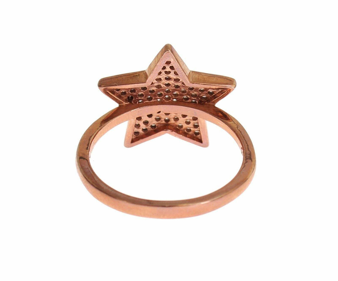 Nialaya Schillernde Rosa Gold plattiert Sterling Silber CZ Ring - Léoré