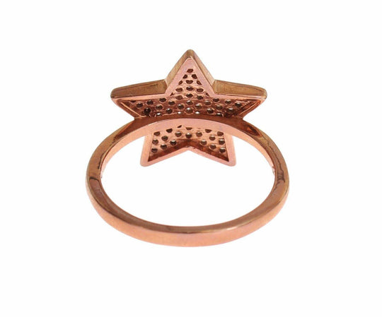 Nialaya Schillernde Rosa Gold plattiert Sterling Silber CZ Ring - Léoré