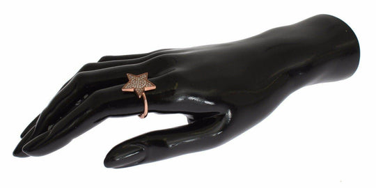 Nialaya Schillernde Rosa Gold plattiert Sterling Silber CZ Ring - Léoré