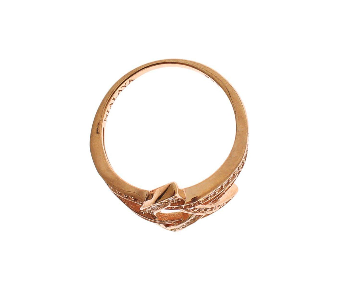 Nialaya Rosa vergoldetes Silber CZ Kristall Ring - Léoré