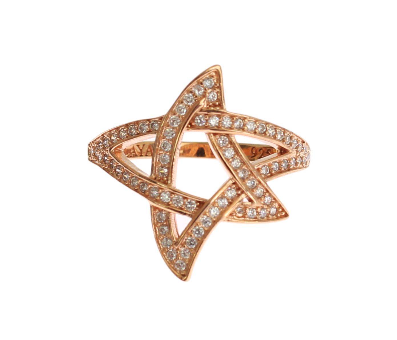 Nialaya Rosa vergoldetes Silber CZ Kristall Ring - Léoré