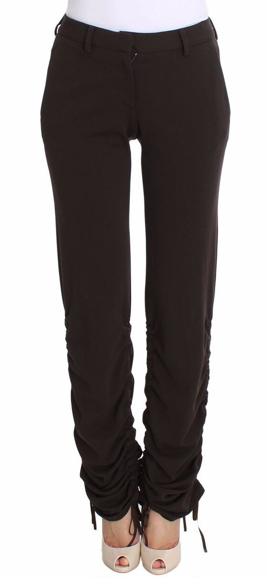 Ermanno Scervino Braune Stretch Freizeithosen Hosen
