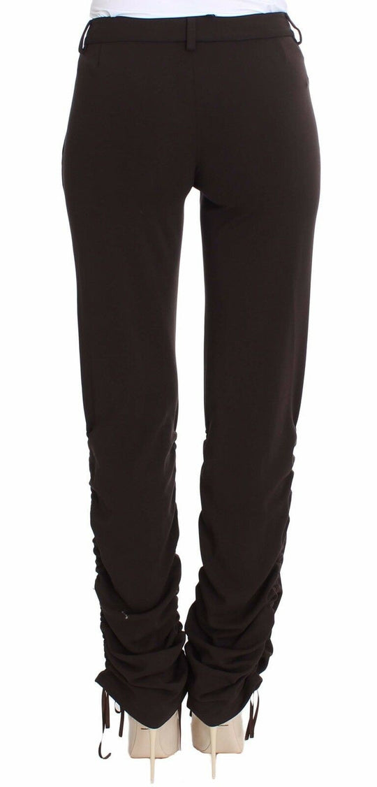 Ermanno Scervino Braune Stretch Freizeithosen Hosen