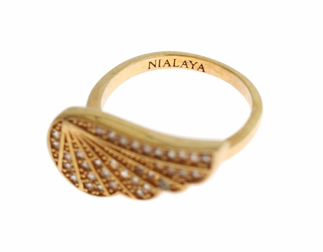 Nialaya Glamouröser Ring mit vergoldetem Kristall - Léoré