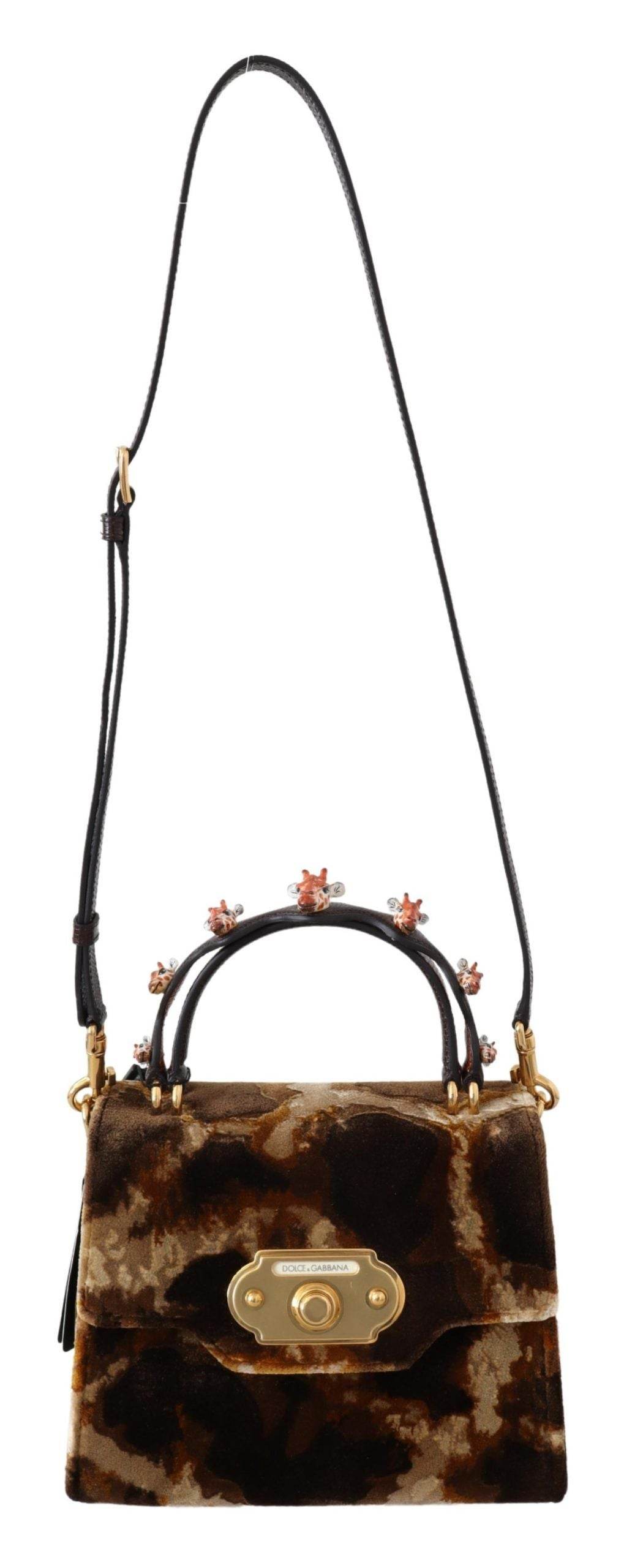 Dolce & Gabbana Elegante Willkommenstasche mit Giraffenmuster und goldenen Akzenten - Léoré
