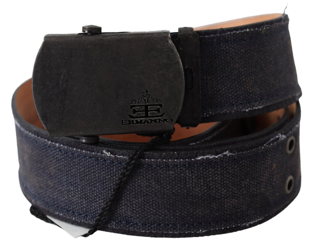 Ermanno Scervino Blauer Leder-Ratschenschnallen-Gürtel