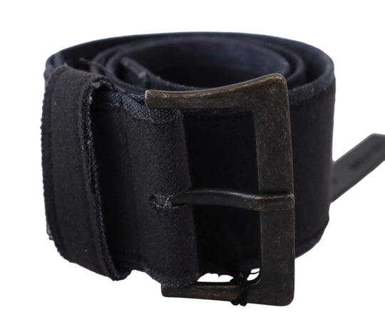 Ermanno Scervino Schwarzes Leder Breite Schnalle Taille Luxus Gürtel