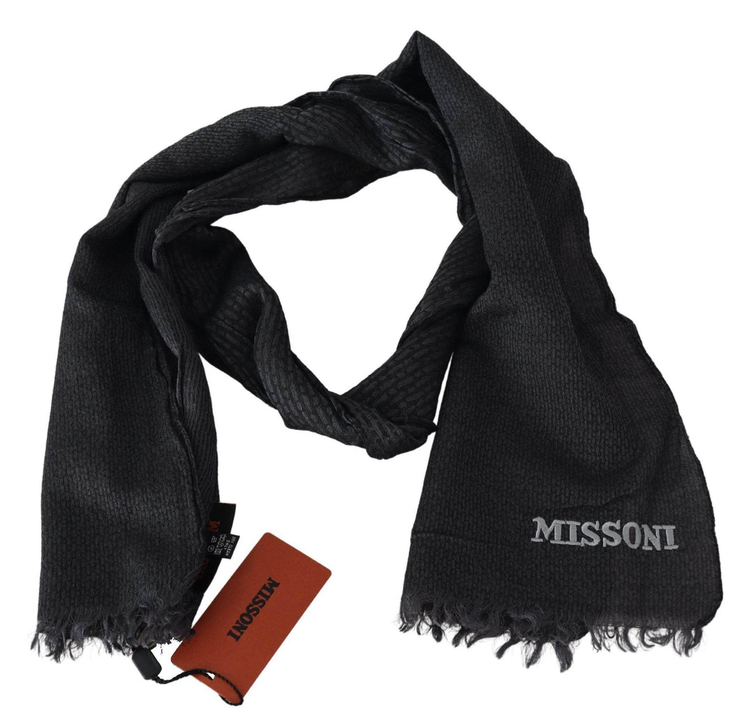Missoni Eleganter Fransenschal aus schwarzer Wolle - Léoré