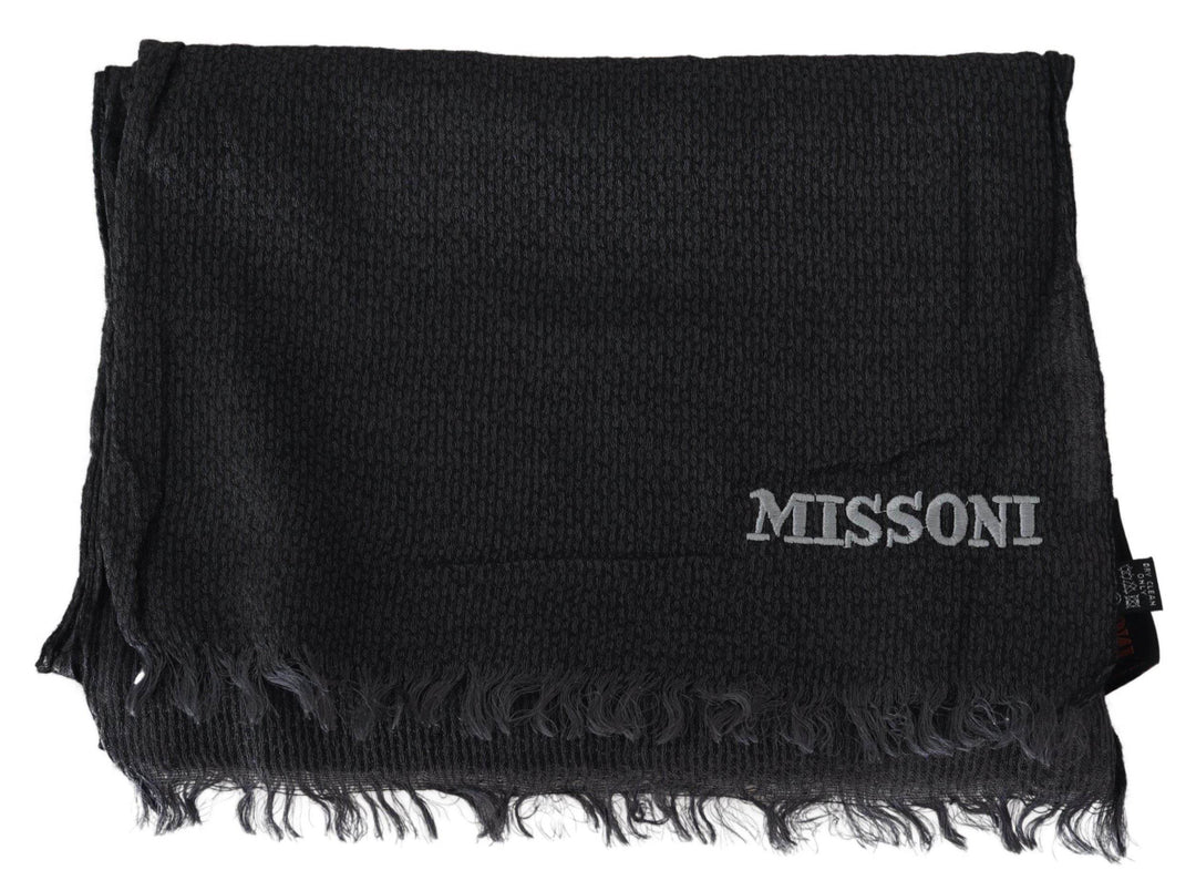 Missoni Eleganter Fransenschal aus schwarzer Wolle - Léoré