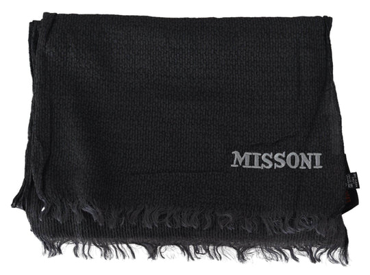 Missoni Eleganter Fransenschal aus schwarzer Wolle - Léoré