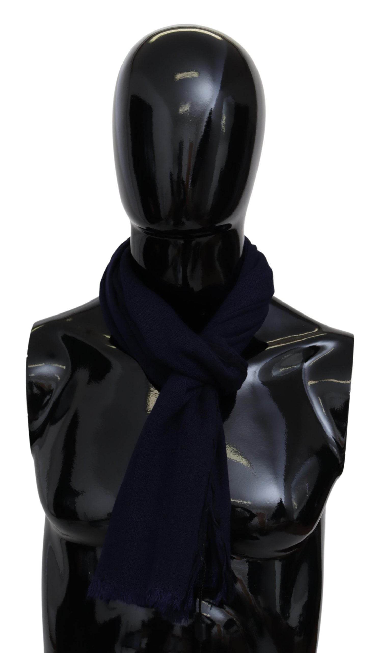 Missoni Eleganter blauer Wollschal mit gesticktem Logo - Léoré