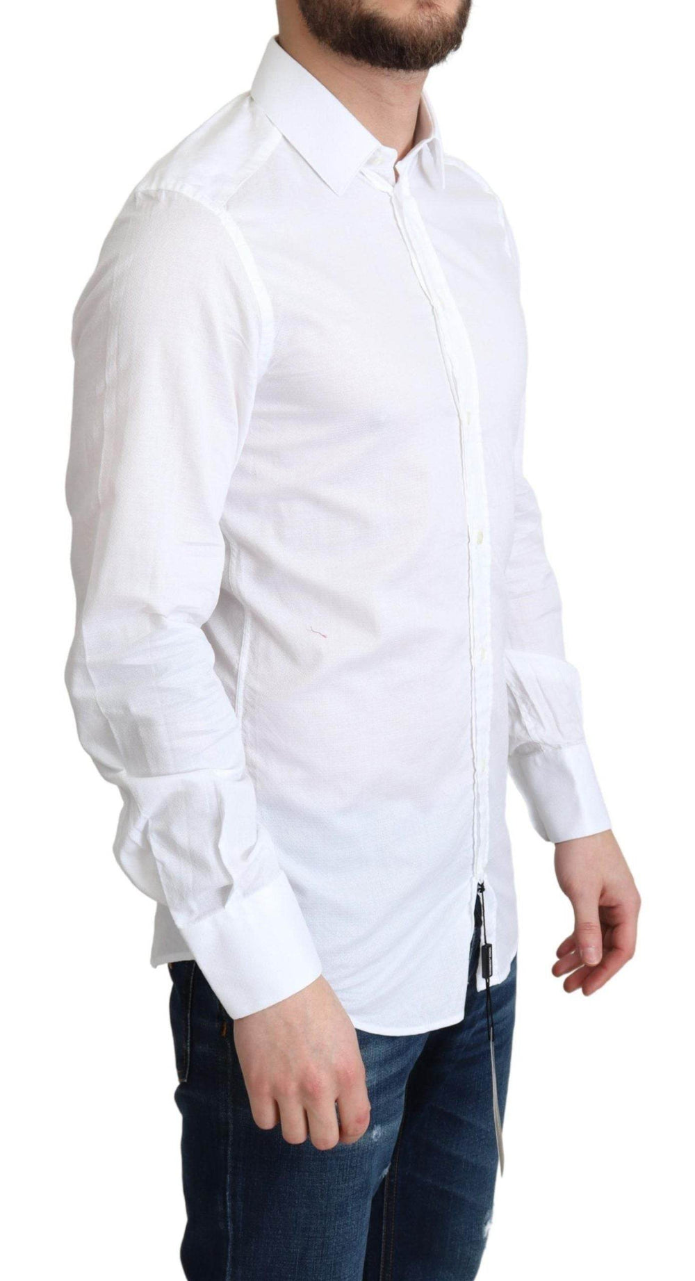 Dolce & Gabbana Elegantes weißes Baumwollhemd Slim Fit - Léoré