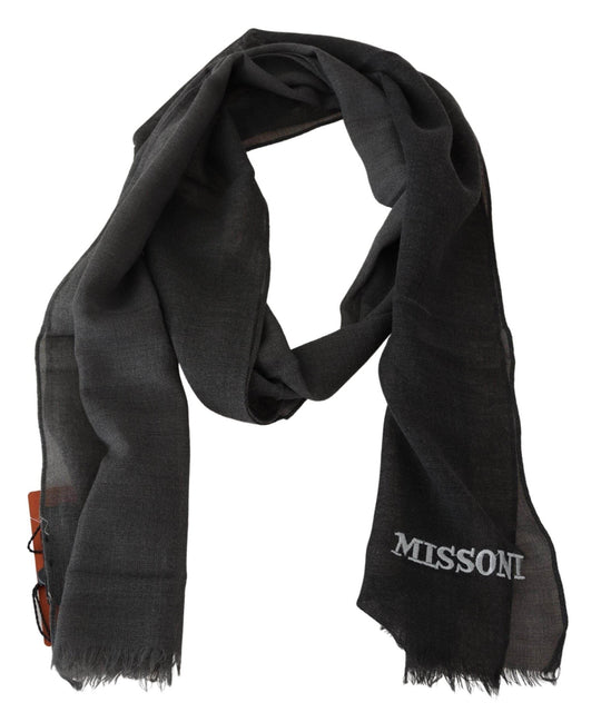 Missoni Eleganter schwarzer Wollschal mit Fransen - Léoré