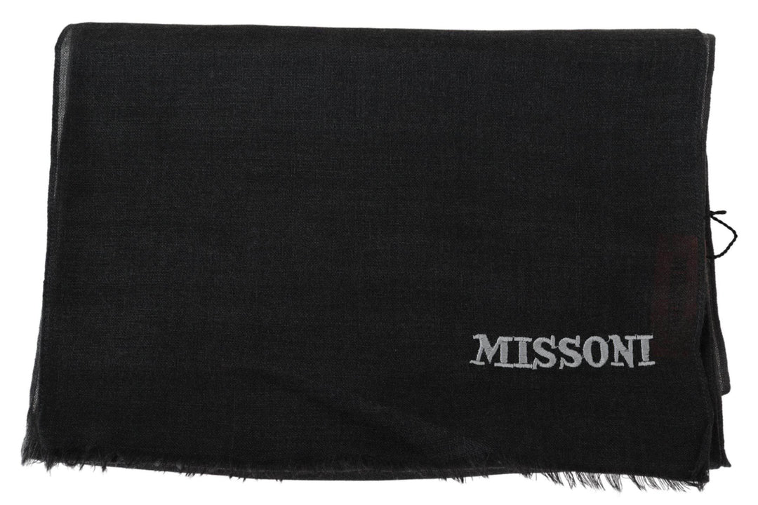 Missoni Eleganter schwarzer Wollschal mit Fransen - Léoré