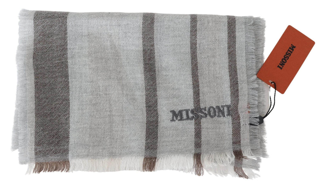 Missoni Multicolor Wolle Streifen Fransen Schal Unisex - Léoré