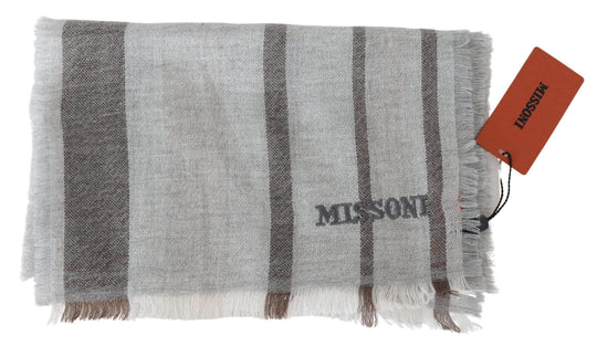 Missoni Multicolor Wolle Streifen Fransen Schal Unisex - Léoré